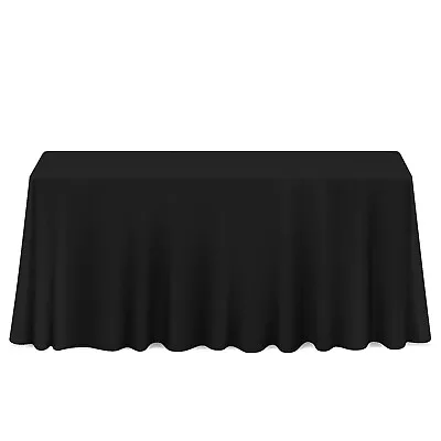 10 Pack 90  X 132  Rectangular Polyester Fabric Tablecloths For Wedding - Black • $86.95