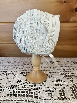 Antique Doll Hat Bonnet Lace Silk For Antique French German And Vintage Dolls • $19.99