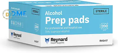 REYNARD LARGE Alcohol Skin Prep Pads/Swabs/Wipes -200 WIPES - 6 X 6cm • $17.36