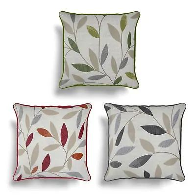 £5.95 • Buy Beechwood Cushion Cover Modern Leaf Printed Cotton Cushion Covers 17  X 17 