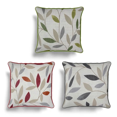 £5.95 • Buy Beechwood Cushion Cover Modern Leaf Printed Cotton Cushion Covers 17  X 17 