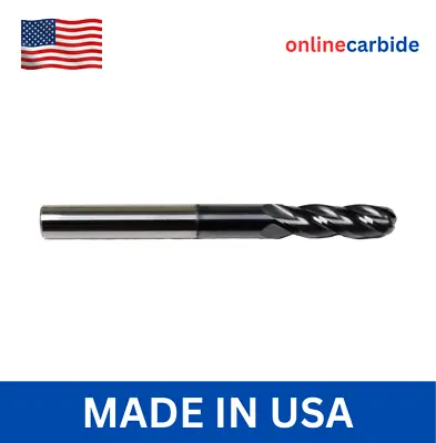 7/16  4 FLUTE BALL NOSE CARBIDE END MILL - TiALN COATED • $31.95