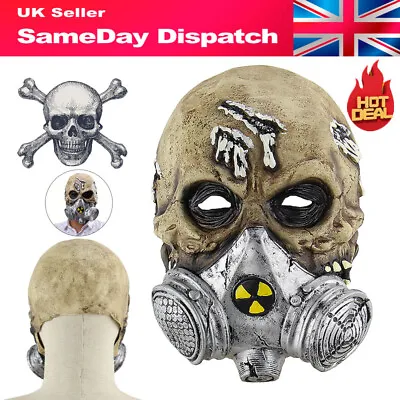 Gas Mask Full Head Latex Halloween Zombie Costume Accessory Adult Party Props UK • £6.99