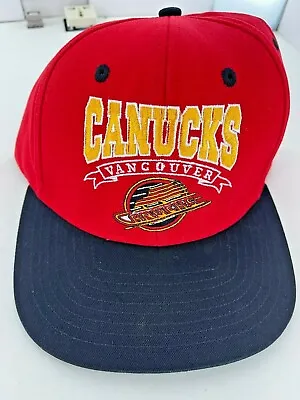 New Vancouver Canucks VINTAGE NHL Hockey Baseball Hat Red Adjustable. • $12.99