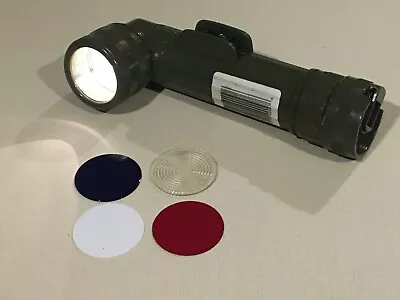 US Army Military MX-991/U Fulton Flashlight W/Red Clear And Blue Lenses • $19.16