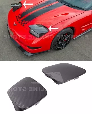 Pair CARBON FIBER Front Headlight Covers Fits 97-04 Corvette C5 Factory Style • $299.98