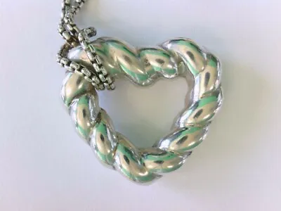 David Yurman Sterling Silver 925 Cable Heart Pendant With Chain. BUY NOW!! • $239.99