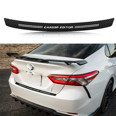 41  Car Accessories 5D Carbon Fiber Film Trunk Guard Plate Sticker Moulding Trim • $10.79