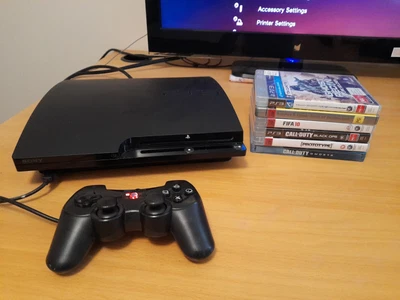 $149 • Buy Sony Playstation 3 Ps3 Slim Black  150gb 6 Games Free Postage