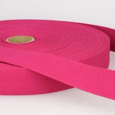 Stephanoise 25mm Cotton Webbing Fuchsia Pink - Per Metre • £2.29