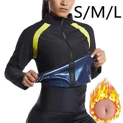 $31.69 • Buy Women Sauna Suit Long Sleeve Tracksuit Body Shaper Hot Sweat Shirt Jacket