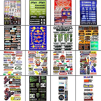 MX ATV Motocross Dirt Bike Racing Stickers Sponsors Logos Decals - 16 Sheets • $13.95