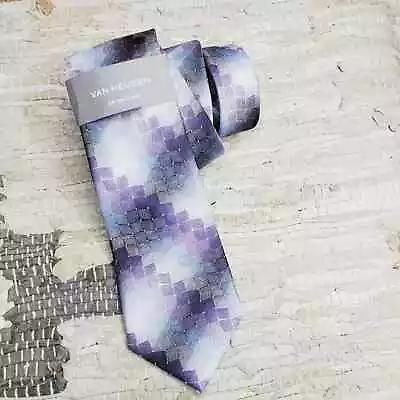 NWT Van Heusen Purple Plaid Tie Long • $14