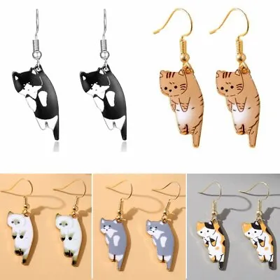 $3.07 • Buy Fashion Colorful Cat Enamel Earrings Animal Hook Dangle Drop Women Jewelry