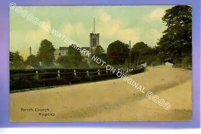 EARLY 1907c CHURCH RUGELEY Cannock Chase STAFFORDSHIRE LOCAL BURSLEM POSTCARD • £1.49