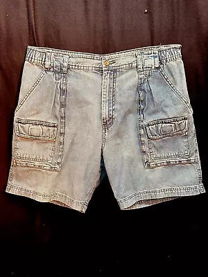 EUC Adult Saddlebred Blue Cotton Denim Cargo Shorts Size 38. Waist-37  • $14.79