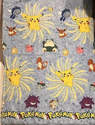 Vintage RARE Pokemon Comforter Blanket 1998 Nintendo Video Game Retro 87x60 Twin • $69.99