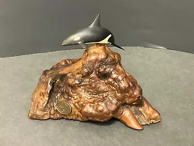 John Perry- Orca Killer Whale Burl Wood Base VTG Sculpture Figurine Art • $19.99