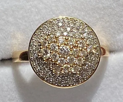 £700 • Buy 18ct Gold Cluster Ring 1ct Diamond Real 1 Carat 18k 750 Rare Big 5.8g Heavy
