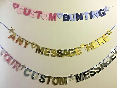 Personalised Alphabet Custom Bunting Flag Birthday Baby Shower Party Banner AB7c • £11.99