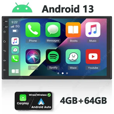 7  2Din Touch Screen Car Stereo Radio For Apple/Android 13 CarPlay Bluetooth 64G • $80.84