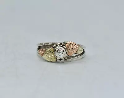 Wheeler Manufacturing Sterling Silver & 12 K Gold Rose Band Ring Size 5 • $89