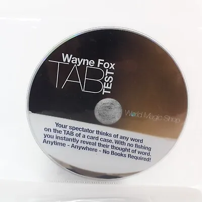 £14.87 • Buy Tab, Magic Trick (with DVD And Gimmicks) By Wayne Fox + FREE POST
