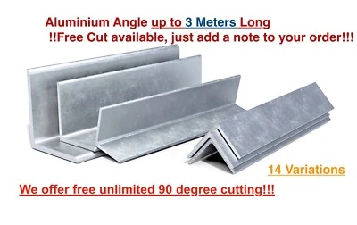 £39 • Buy ALUMINIUM ANGLE 15mm 20mm 25mm 35mm 40mm 50mm Equal Angle / Length Upto 3000mm