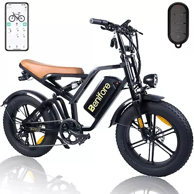 1000W 48V Electric Bicycle With APP Control 20inch 4.0 Fat Tire • $1049.99