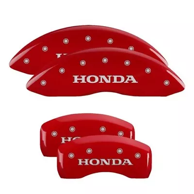 MGP Caliper Covers Set Of 4 Red Finish Silver Honda • $289