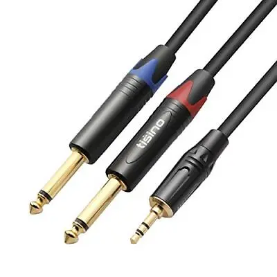 TISINO 1/8 To 1/4 Stereo Cable 1/8 Inch TRS Stereo To Dual 1/4 Inch TS Mono Y-S • $18.87