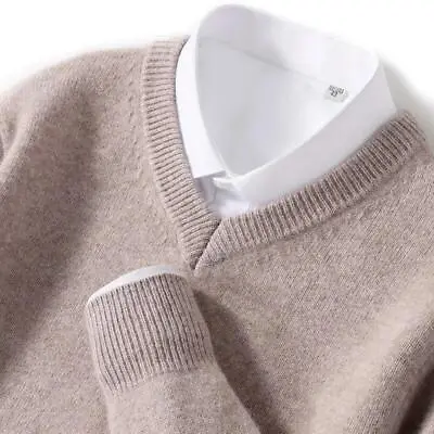 Mens 100% Cashmere Sweater Warm Tops Winter Outwear Casual Comfort Loose Fashion • $25.99