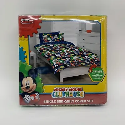 Mickey Mouse Clubhouse Single Bed Quilt Cover Set BNWT Pillowcase & Bedspread • $16.31