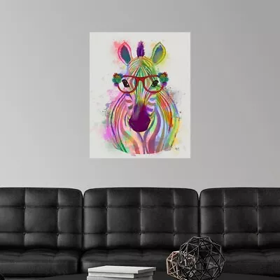 Zebra Rainbow Splash 1 Poster Art Print Zebra Home Decor • $44.99