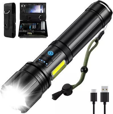 Rechargeable LED Flashlights High Lumens 900000 Lumen Brightest Flash Light H • $33.56