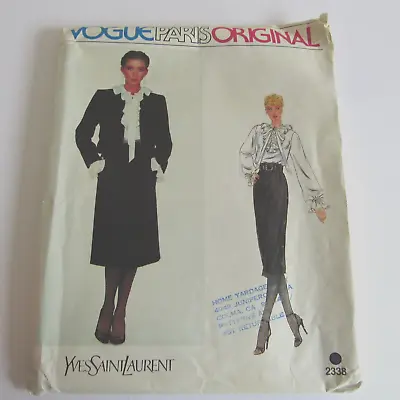 Vintage Sewing Pattern Vogue Paris Original Yves Saint Laurent SZ 2338 SZ #10 FF • $14.99