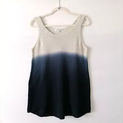 CAbi 851 Twilight Blue Sleeveless Ombre Hi-Lo Hem Knitted Tank Top Size M • $20.95