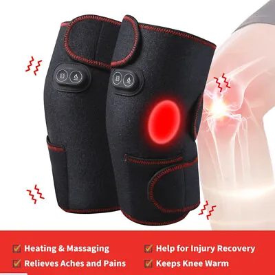 Electric Heated Vibration Knee Joint Pad Leg Therapy Wrap Brace Support Massage • $22.95