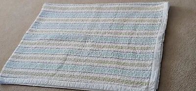 Nicole Miller Home Twin Size Quilt White Blue Grey Beige Striped • $25.99