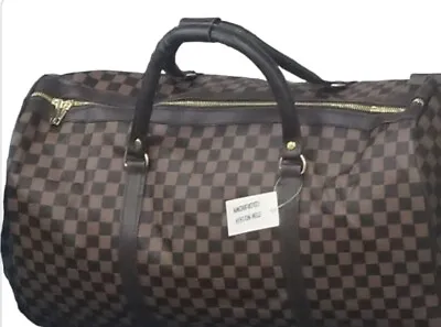 Checkered Travel Bag Holdall Synthetic Weekend Holiday Overnight Duffel SALE • £24.99