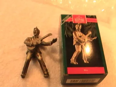 MINT ELVIS Aaron Presley Hallmark Christmas Keepsake Ornament Brass Plated 1992 • $17.25