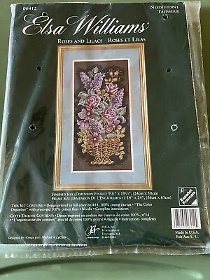 Elsa Williams ROSES AND LILACS Needlepoint Tapisserie Kit 6412 NEW • $25