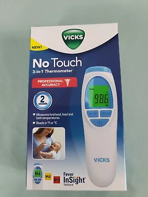 6 Pack VICKS NO TOUCH 3 IN 1 THERMOMETER MEASURES FOREHEAD FOOD BATH TEMP NEW  • $29.99