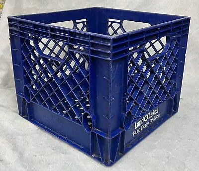 Vintage Land O' Lakes Fluid Dairy Division - Blue - Milk Bottle Carrier Crate • $59.99