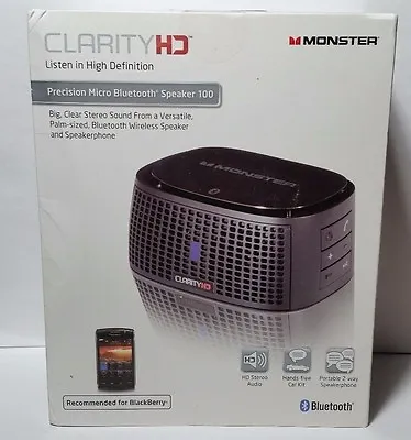 Monster ClarityHD Precision Micro Bluetooth Speaker 100 Black Sealed Damaged Box • $59.76