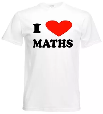 Personalised I Love Maths Heart T-Shirt Womens Mens Ladies Top Novelty Gift • £10.99