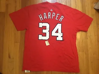 Bryce Harper Washington Nationals Shirt Jersey Red Mens XL Majestic • $3.09