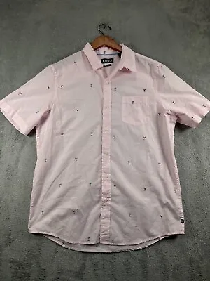 CHAPS Martini Shirt Mens Large Pink Easy Care Temp Control Button Short Sleeve • $26.88