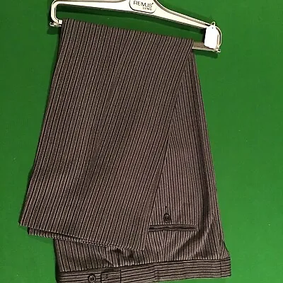 Masonic Mens Stripe Trousers. 32”waist. 26 1/2 Inside Leg.black And Grey Stripe. • £20