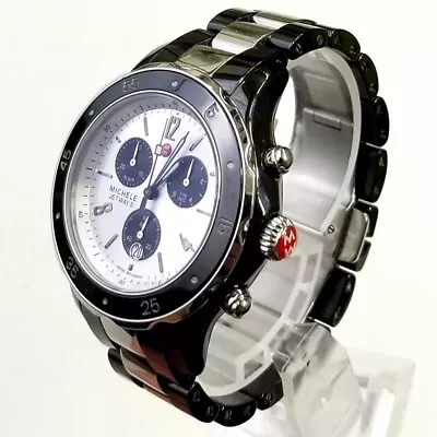 UNIQUE Women's CHRONOGRAPH Watch MICHELE  JETWAY  MWW17D000003. Ceramic Combo. • $404.99